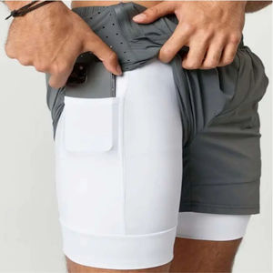 Pantalones cortos de gimnasio de poliéster informales con estampado de alta calidad personalizados de la mejor calidad, bañadores para hombre, pantalones cortos 2 en 1, pantalones cortos deportivos para hombre - Product Image 5