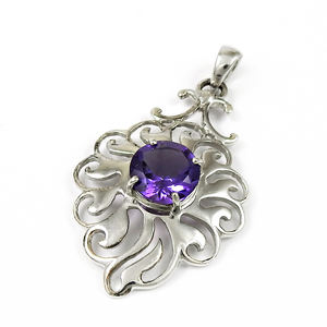 Purple <b>Amethyst</b> Gemstone 925 Sterling Silver Natural Gemstone Antique Look <b>Pendant</b> Handmade Fine Jewelry Direct Factory Price - Product Image 1
