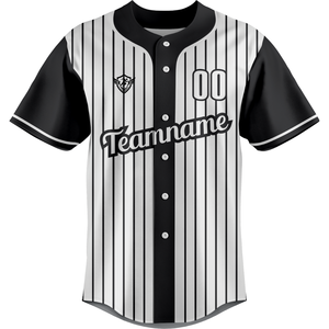 Maillot de baseball personnalisé à rayures fines, boutonné, manches courtes, uniforme d'équipe, respirant, séchage rapide, polyester, chemise de sport athlétique - Product Image 1