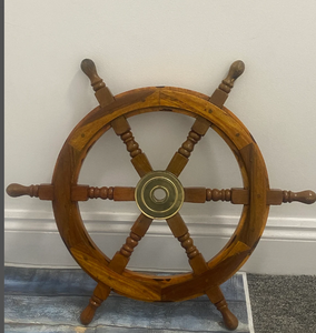 Volant de bateau en bois Pirate Vintage mur bateau haute qualité meilleur bateau nautique roue décor à la main - Product Image 2