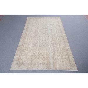 พรมวินเทจขนาดใหญ่ 5.2x8.5 ฟุต พรมตุรกี พรมลายพรางสีเบจ - Product Image 1