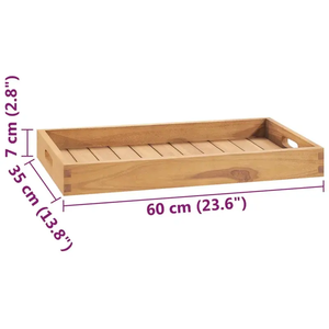 Plateau de service en bois de teck de taille personnalisée matériau en bois naturel de qualité unique poli pour décor de table de nourriture pour commande en gros - Product Image 6