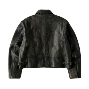 High Quality Custom Fashion Genuine Leather Cotton <b>Filling</b> Turn <b>Down</b> Collar Breathable Waterproof Warm Heated <b>Men</b> Leather <b>Jacket</b> - Product Image 2