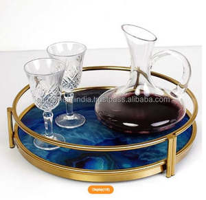 Bandeja de servicio de cuero de lujo moderna Color negro Ideal para té café Hotel restaurante accesorios elegante diseño duradero - Product Image 4