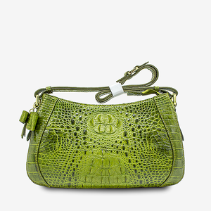 Bolso con patrón cruzado de cuero de cocodrilo genuino 2024 para mujeres y niñas 28,5x17x9cm Cierre de cubierta precio OEM/ODM - Product Image 2