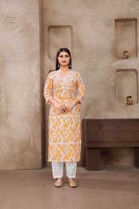 Kurt en coton pour femmes, pantalon Kurti brodé pour les exportations mondiales depuis l'Inde, vente en gros - Product Image 4