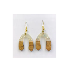 Pendiente de madera y resina Pendientes de leopardo de moda para mujer Concha de tortuga con producto de venta - Product Image 3