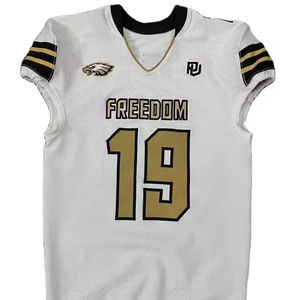 Maillot de football américain personnalisé de haute qualité, impression par sublimation de broderie sergé respirant, uniformes grande taille, Spandex/Polyester - Product Image 1