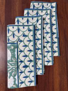 RIDHI turquesa viejo musgo verde mano bloque impreso algodón manteles lavables servilletas para boda decoración del hogar y uso al aire libre - Product Image 3