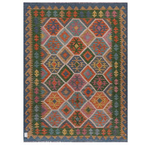 Alfombra Kilim de Maimana, Afganistán, 199 x 152 cm, Juego de Alfombras - Product Image 1