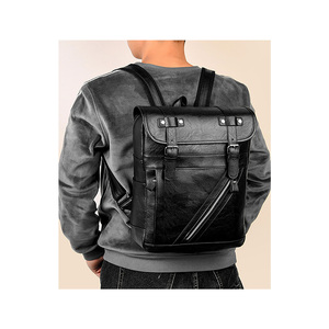 Mochila informal de piel de vaca para hombres y mujeres Cuero suave de moda con forro de cuero genuino Cierre de cremallera Estilo de patrón de letras - Product Image 5