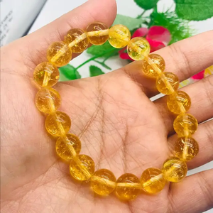 Quartz naturel poli de qualité supérieure Citrine cristal amour Bracelet perle en vrac pierres précieuses élastique bijoux porter hommes femmes - Product Image 4