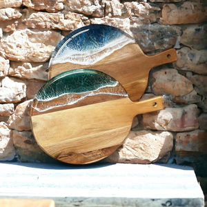 Tabla de cortar de madera con posavasos, tablas de madera de acacia hechas a mano a precio de fábrica de La India para la venta a granel - Product Image 4