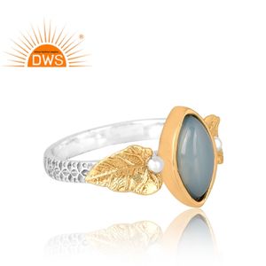 Design étonnant Bague en argent sterling 925 avec pierres précieuses en calcédoine naturelle Bijoux personnalisés pour femme Cadeau pour elle - Product Image 4