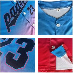 เสื้อเจอร์ซีย์เล่นเบสบอลของผู้ชายดีไซน์ไล่ระดับสีมีไซส์พิเศษออกแบบได้ตามต้องการ - Product Image 5