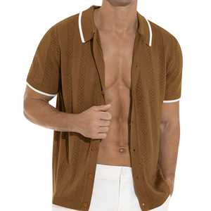 Chemises pour hommes, vêtements de bureau décontractés, chemise en tissu de coton avec une coupe confortable et un matériau respirant - Product Image 3