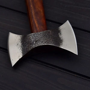 Tomahawk Burraq personnalisé de 19,5 pouces en acier au carbone, manche en bois de rose barbu, étui en cuir, cadeau de camping en plein air, fait à la main, industriel - Product Image 3