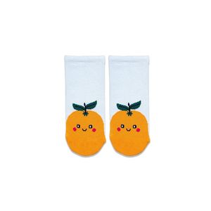 Cheerful <b>Orange</b> Patterned Ankle <b>Socks</b> Knitted Technique - Product Image 1