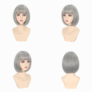 Wear and Go Lace Front Bob Peluca de cabello humano para mujeres negras prearrancado precortado 4x4 Cierre de encaje peluca cuerpo onda textura gris - Product Image 3