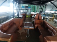 Espace de fête sur yacht de luxe, bateau ponton en aluminium à double pont de 30 pieds, glissière, moteur hors-bord de 150 CV, divertissement familial, pêche sportive