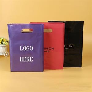Bolsas de plástico con logotipo personalizado, estuches de transporte para bolsas de compras troqueladas para zapatos, bolsas de plástico coloridas - Product Image 5