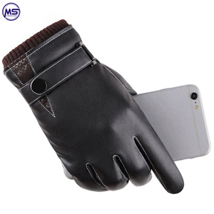 2023 gants en cuir noir personnalisés de haute qualité pour hommes gants chauds d'hiver fabriqués en usine pour la plage de fête décontractée en plein air quotidienne - Product Image 2