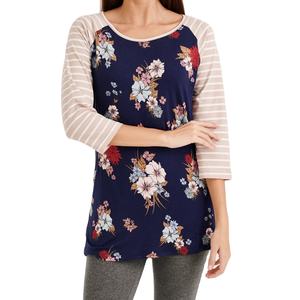 Tops de Jersey florales informales para maternidad y lactancia, camiseta suave y cómoda para amamantar, suministro a granel de verano - Product Image 1