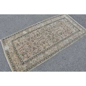 พรมขนแกะสไตล์ตุรกีวินเทจคลาสสิกสีเบจสีดำเย็บปะติดปะต่อกัน32X65ฟุตพรมข้างเตียงยางพาราสำหรับวัยรุ่นสี่เหลี่ยมผืนผ้าห้องโถง - Product Image 2