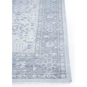 พรมขนสัตว์ถักมือ Erbe สีเทา-ดำ สไตล์โบโฮ ลายเหรียญแบบนามธรรม รูปทรงสี่เหลี่ยมผืนผ้า สำหรับบ้าน ห้องนั่งเล่น ทางเดิน-Jnlp-04 - Product Image 4