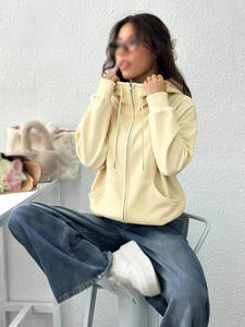 Sudadera con Capucha Completa para Mujer, para la Temporada de Frío, de Algodón y Felpa, con Cuello Alto, Color Sólido, Logotipo Personalizado, Ropa de Entrenamiento, Venta al por Mayor - Product Image 5