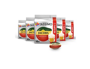 Cápsulas de Café con Leche Tassimo Jacobs x16 (Paquete de 5, Total 80 Bebidas) - Product Image 1