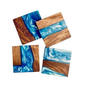 Regalo de Inauguración para Casa Nueva o Apartamento, Posavasos Creativos de Resina y Madera, Estilo Moderno, Madera y Resina Epoxi, stone.coasters - Product Image 6