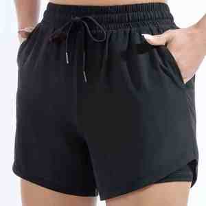 Pantalones cortos de yoga para gimnasio atléticos de cintura alta para mujer Pantalones cortos para correr sexy Venta caliente Hecho en Pakistán - Product Image 6