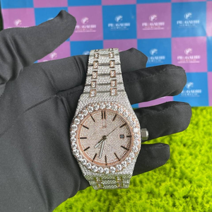 PJ Shine Totalmente Iced Out Automático Moissanite Reloj Hombre Hip Hop Big Dial Busto Abajo Personalizado Acero Inoxidable Lujo Diamante - Product Image 4