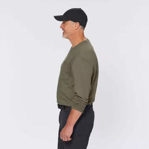 Haute qualité hommes à manches longues coton T-shirt poche confortable respirant séchage rapide Style Hip Hop travail quotidien/tenue décontracté - Product Image 3