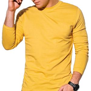 Camiseta de manga larga de algodón con impresión personalizada para hombre, camiseta de manga larga Lisa ajustada para gimnasio, estilo informal largo, servicio OEM, camisetas de manga larga para hombre - Product Image 3