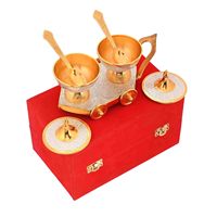 Ensemble de chariot Articles de cadeau en argent allemand pour mariage Fabriqué à la main Chariot 4 bols avec cuillères servant pour fruits secs disponibles