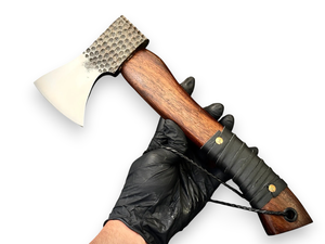 Hacha de Bushcraft Forjada a Mano de 12 Pulgadas, Acero con Alto Contenido de Carbono, Hacha para Trabajar la Madera y Acampar, Funda de Cuero, Hacha Hecha a Mano Personalizada OEM - Product Image 2