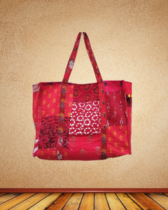 Bolso de hombro de algodón acolchado ecológico, bolso diario reutilizable para viajes, trabajo o compras, hecho a mano en la India - Product Image 5