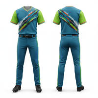 Ensemble de maillots de baseball en maille respirante 2026 avec impression par transfert thermique, logo d'équipe personnalisé, nom et numéro, léger, vente en gros, col en V, unisexe