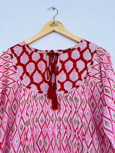 Mayormente Adorable aspecto algodón Ditsy flor impresa ropa de mujer A-line vestido largo Maxi-Casual indio viste vestidos largos Maxi - Product Image 5