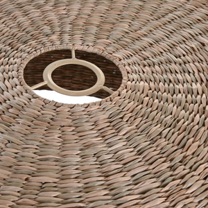 Pantalla de Lámpara de Mimbre y Pasto Marino Hecha a Mano, Ecológica, Forma Ovalada Cónica, Lámpara Colgante Tejida a Mano Natural para Proyectos de Venta al Por Mayor - Product Image 2