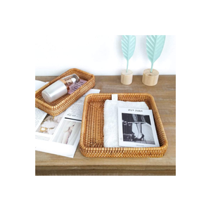 Bandeja de mimbre para decoración del hogar de estilo moderno, diseño personalizado, artesanía, fabricante de Vietnam, Material de mimbre ecológico, precio competitivo - Product Image 1