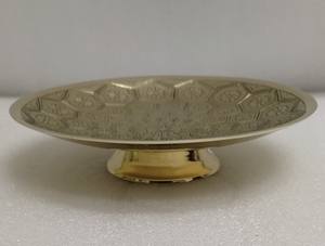 Creative Design Gold Color High Quality Brass Serving <b>Plate</b> Round Pattern Dinnerware for Home Hotel Restaurant for Dessert - Product Image 2