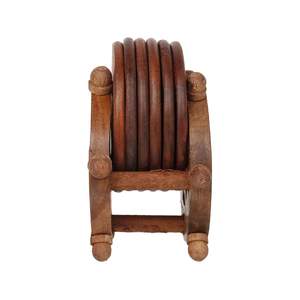 Placa de soporte de posavasos de té de madera redonda de estilo clásico hecha a mano para cualquier uso doméstico de bebidas calientes o frías - Product Image 3