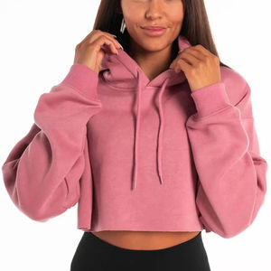 Sweat à capuche court pour femme de haute qualité, confortable et élégant, parfait pour les tenues décontractées et les séances d'entraînement - Product Image 1