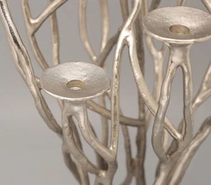 Stunning Silver Aluminium <b>Floor</b> <b>Candle</b> Stand Ideal For Living Bedroom Dining Table And Decorative Centerpiece - Product Image 6