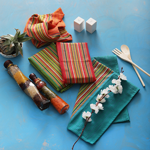 Serviette de cuisine salsa orange 100% coton de haute qualité avec motif de dessin animé style lin jetable et compressé - Product Image 5