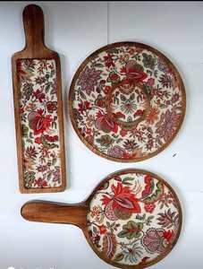 Vente en gros de plateau de service en bois et en résine pour dessert, accessoires de décoration de gâteaux sucrés - Product Image 3