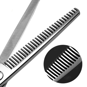 Ensemble de ciseaux amincissants droits gauchers en acier professionnel ensemble de ciseaux de coupe de cheveux de barbier - Product Image 2